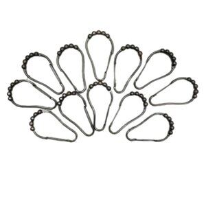 12 Dark Bronze Roller Shower Curtain Hooks